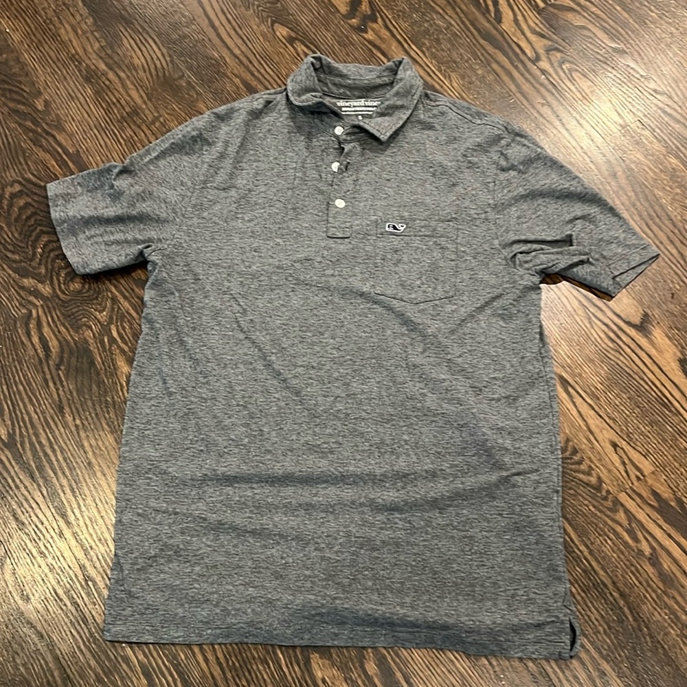 Vineyard Vines Edgartown polo Men’s size S. Heathered gray super soft fabric